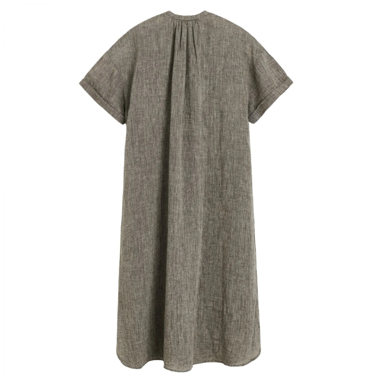 cille dress linen - brown - ryg