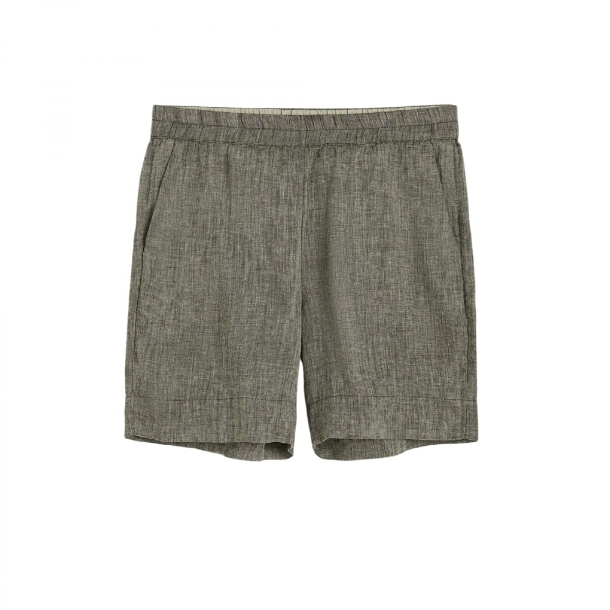 shorts long linen - brown - front