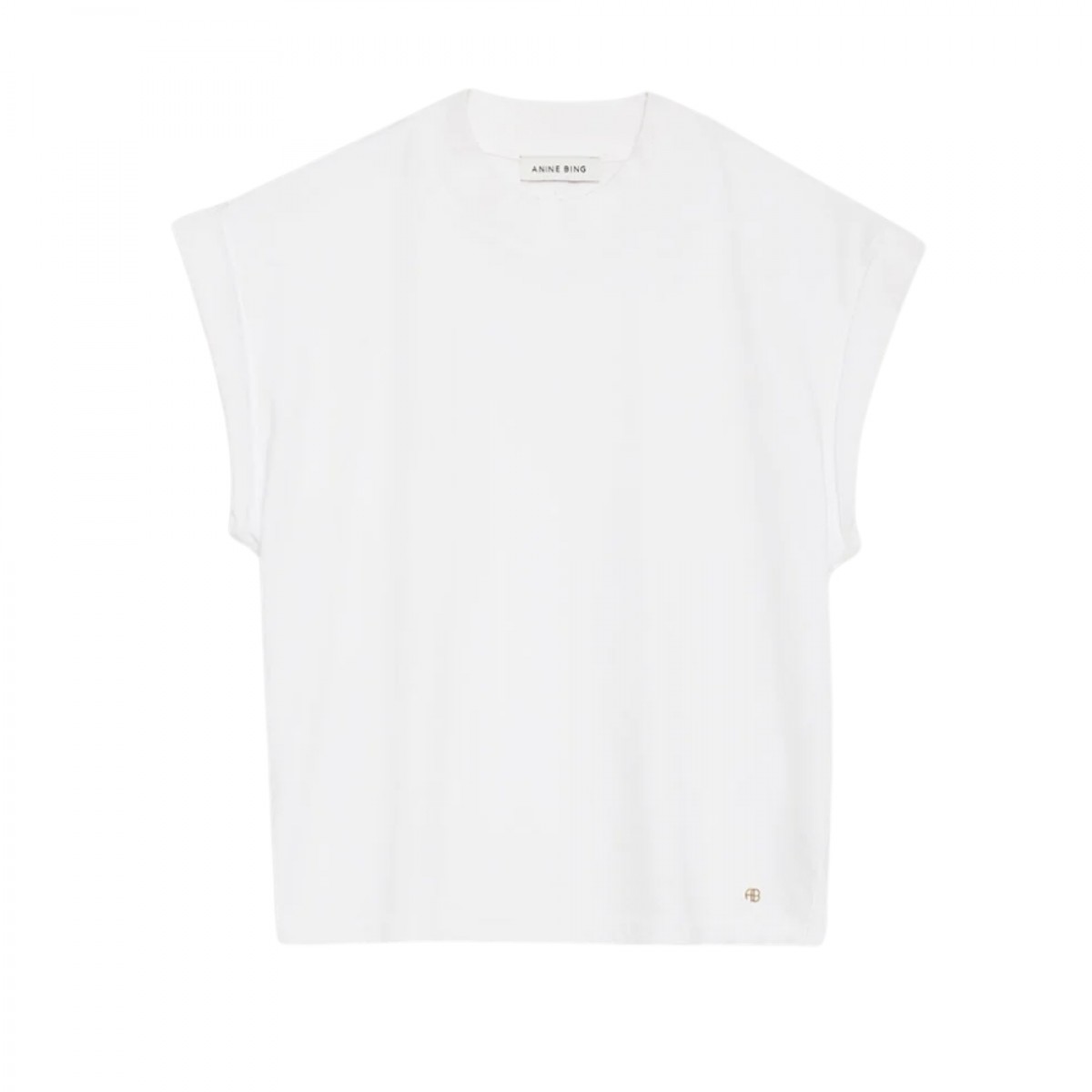 anine bing caspen tee - white - front