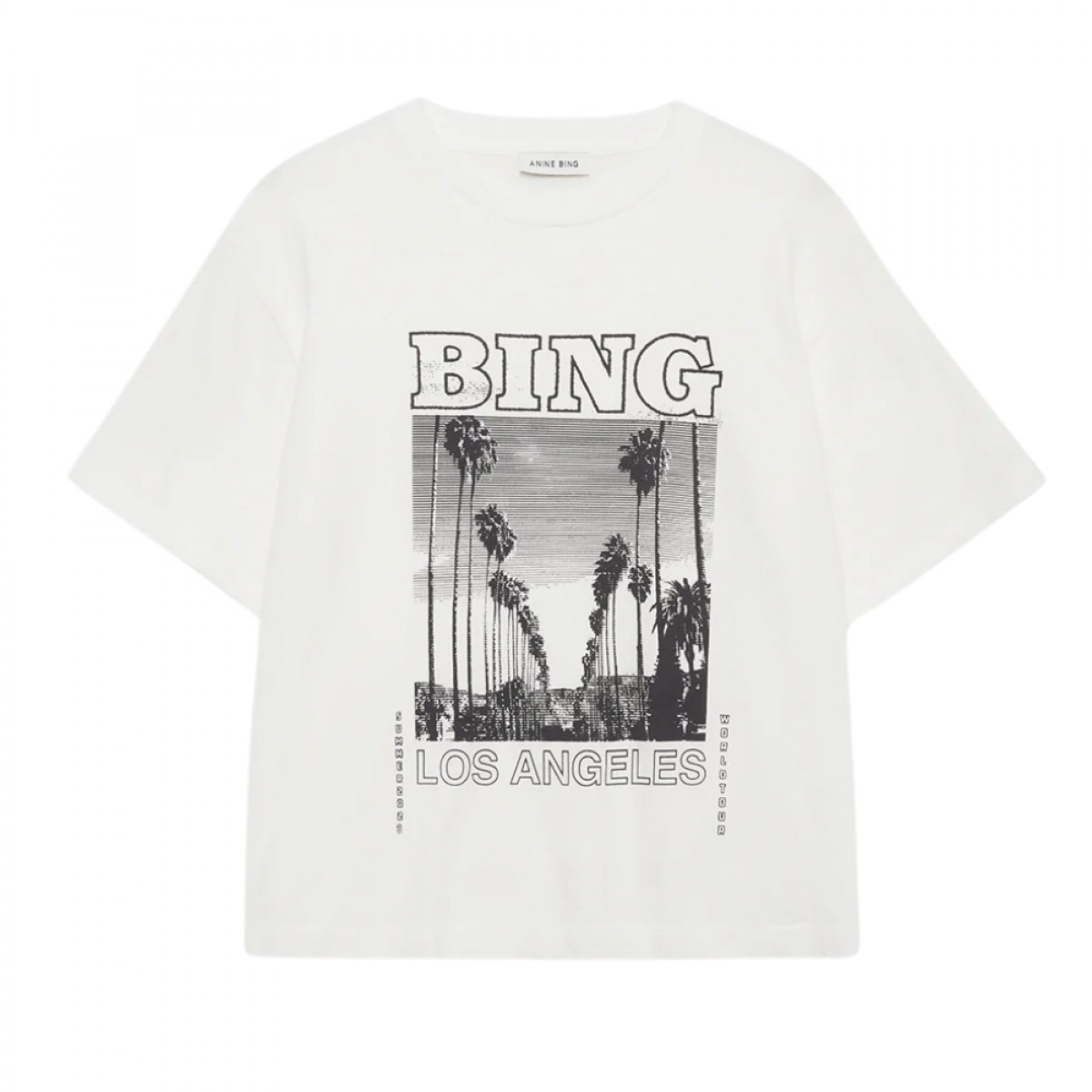 anine bing louis tee bing tour - ivory - front