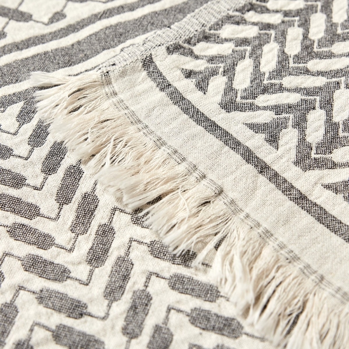 lala berlin beach blanket benice - black/white - frynser