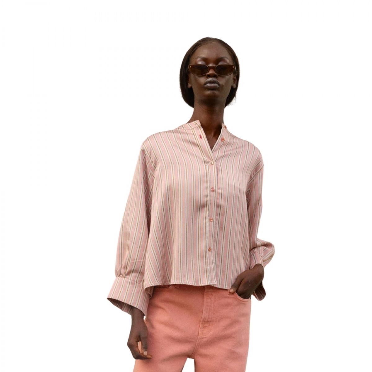 trw houston hepburn 3/4 shirt - dusty rouge - look