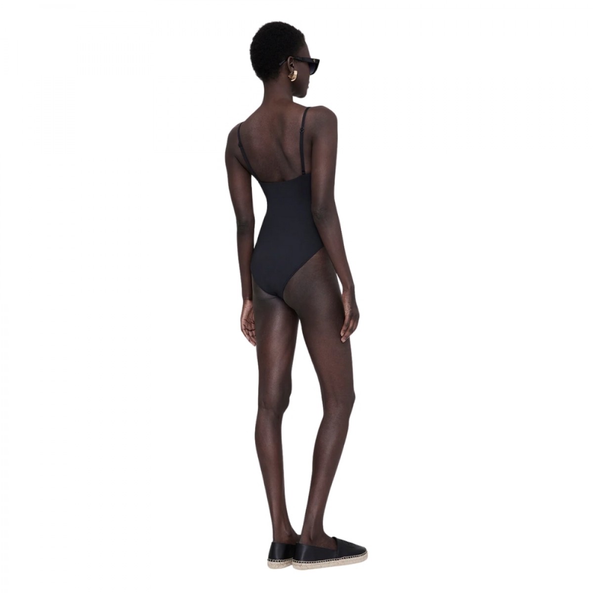 anine bing vesta one piece - black - ryg