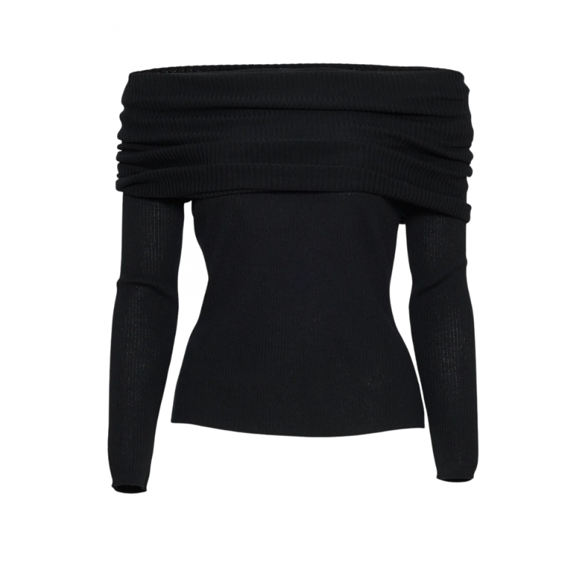 aks label delphine merino top - black - front