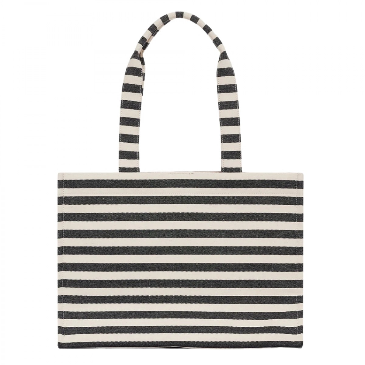 anine bing lara tote - black and natural stripe - bagfra 