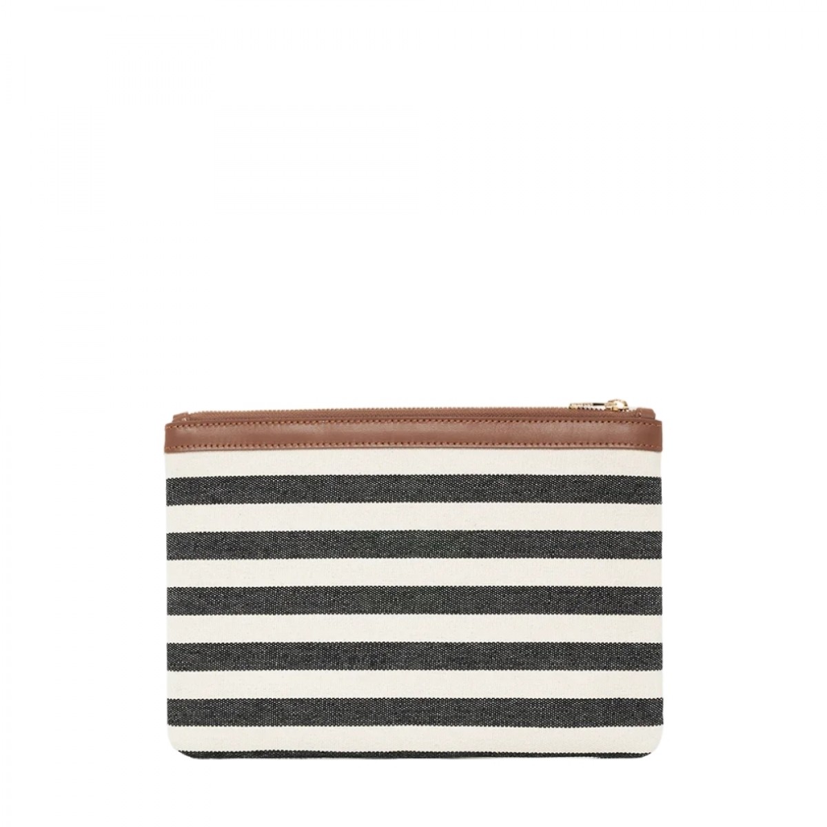 anine bing pouch - black and natural stripe - bagfra 