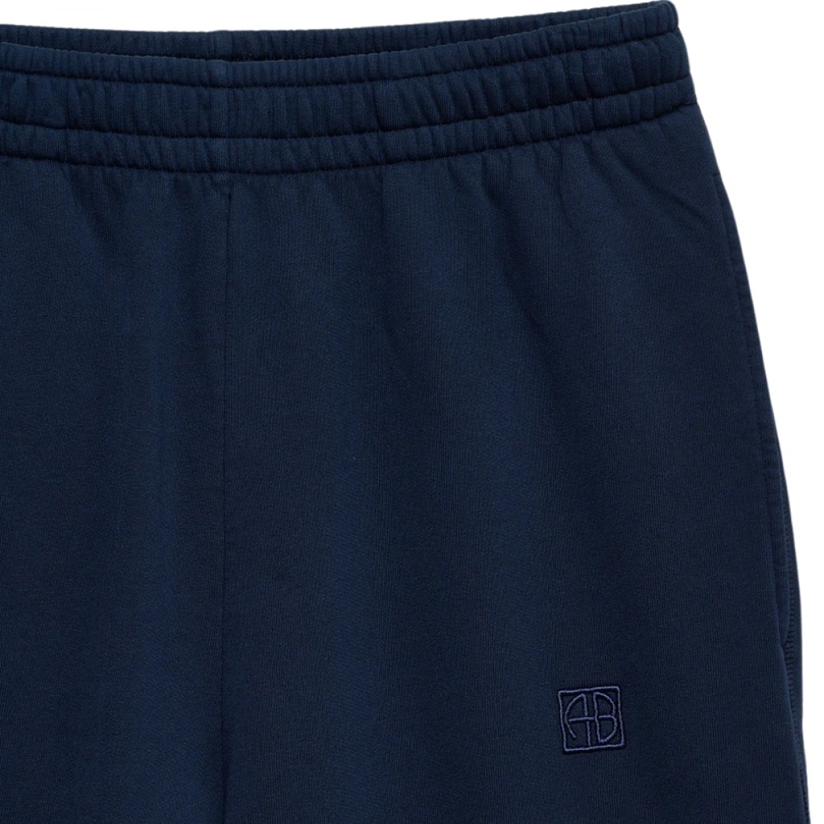 anine bing karter jogger framed monogram - washed navy - logo