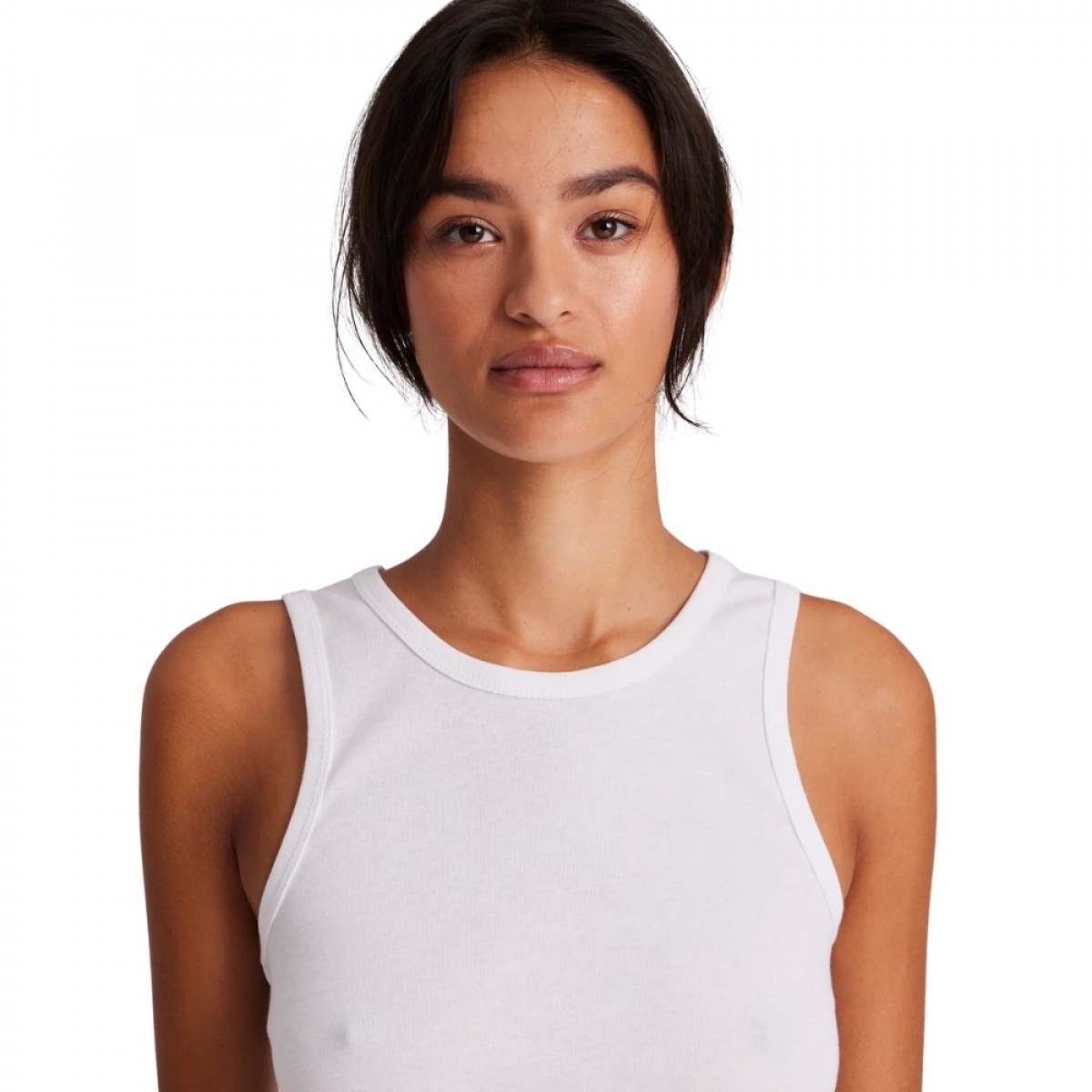 alberte cotton rib top - white - strop