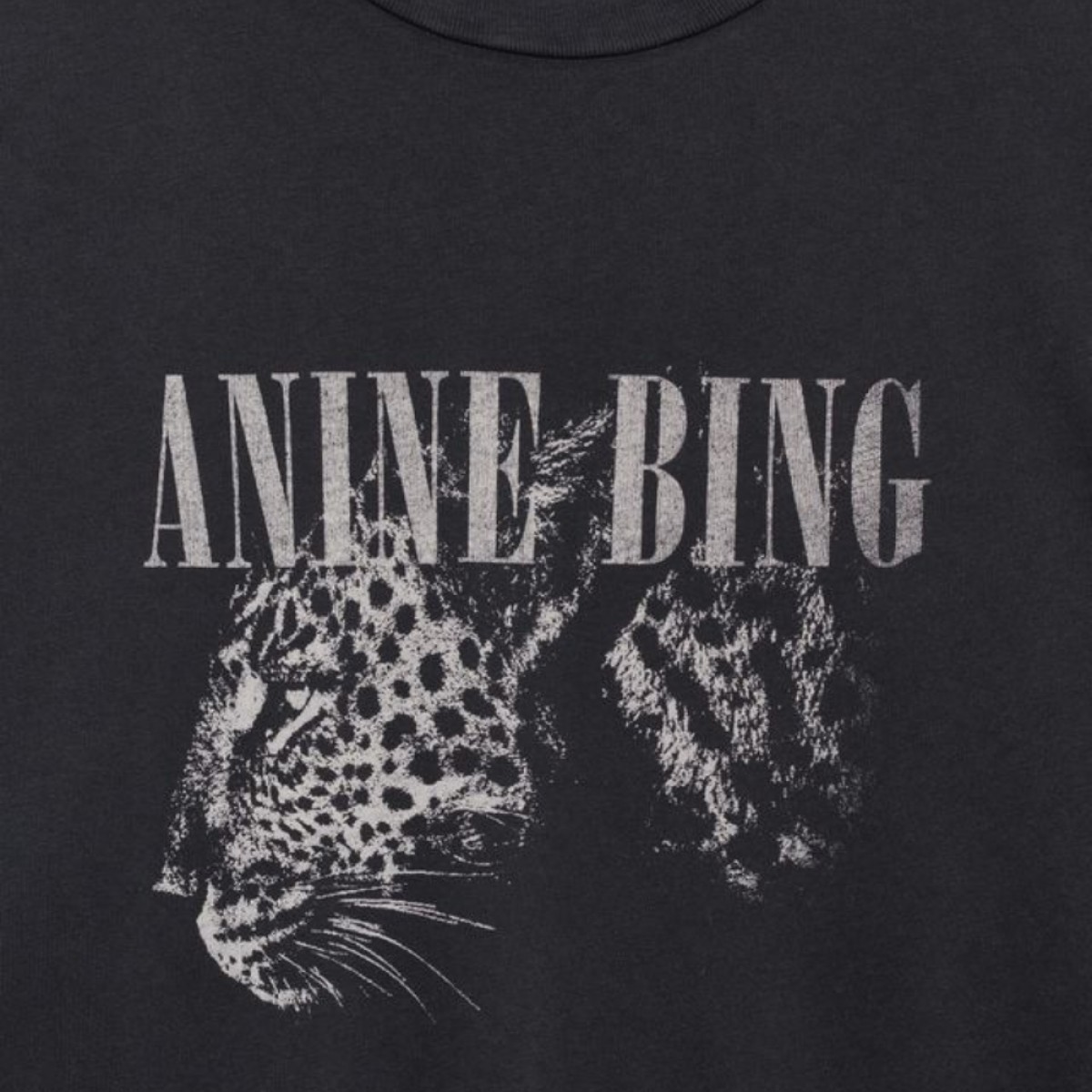 anine bing cohen tee - washed black - logo