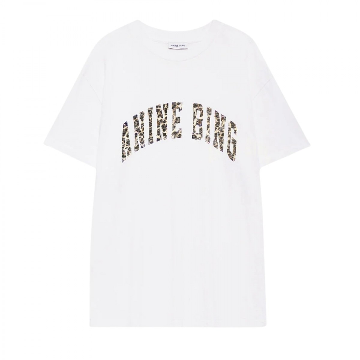 anine bing walker tee leopard - ivory