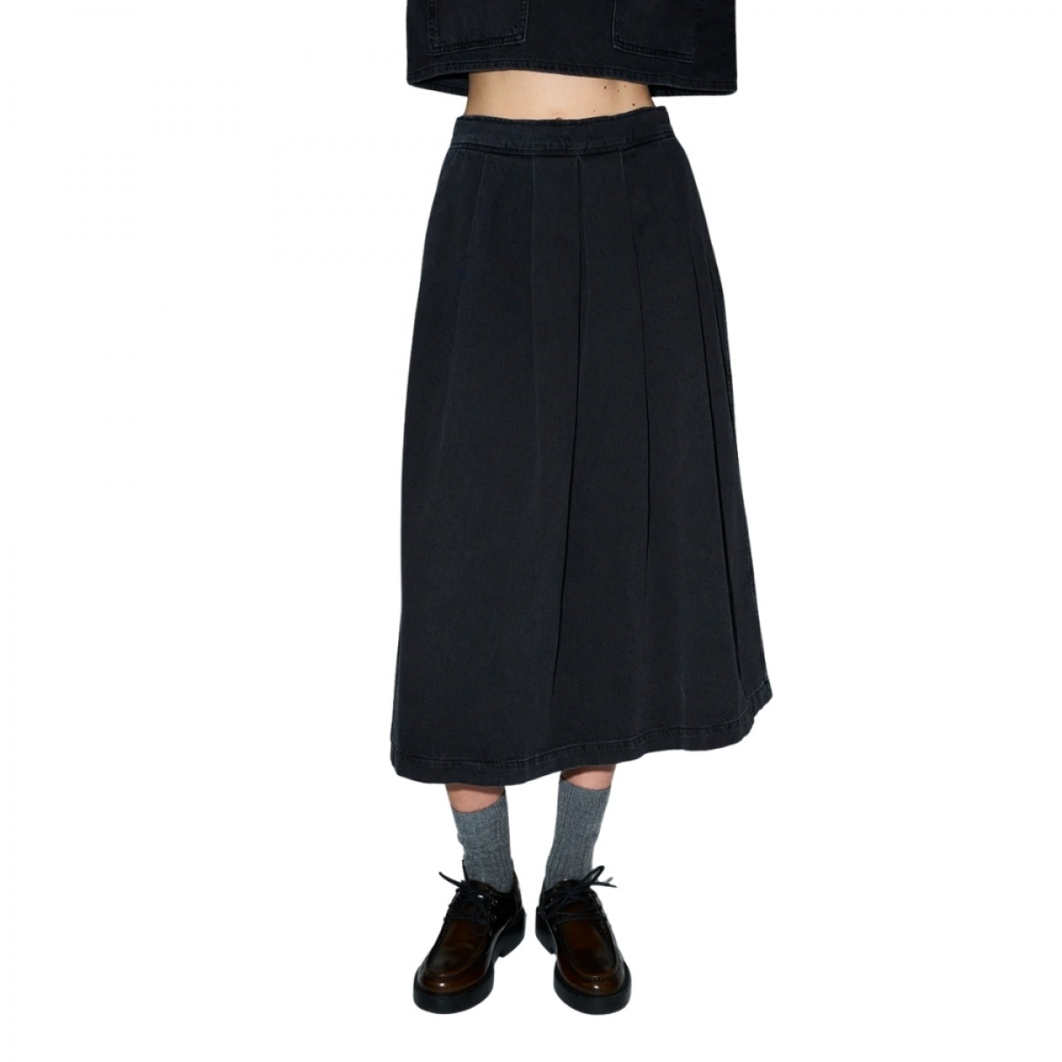 trw ellen ball grwn skirt wash milano black - black