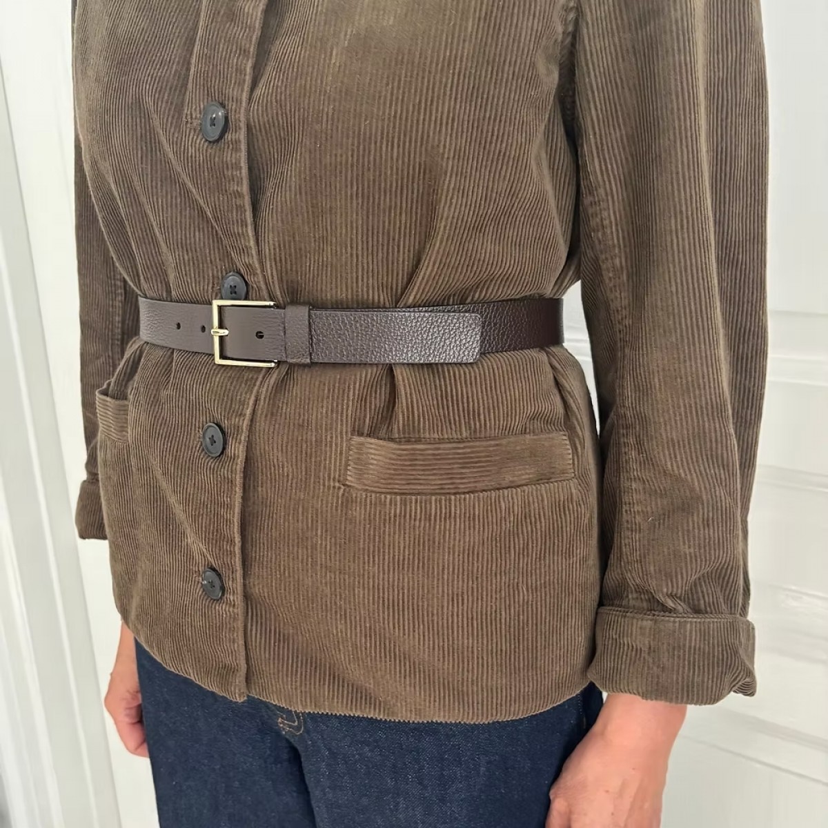 louise leather belt gold - testa moro - look