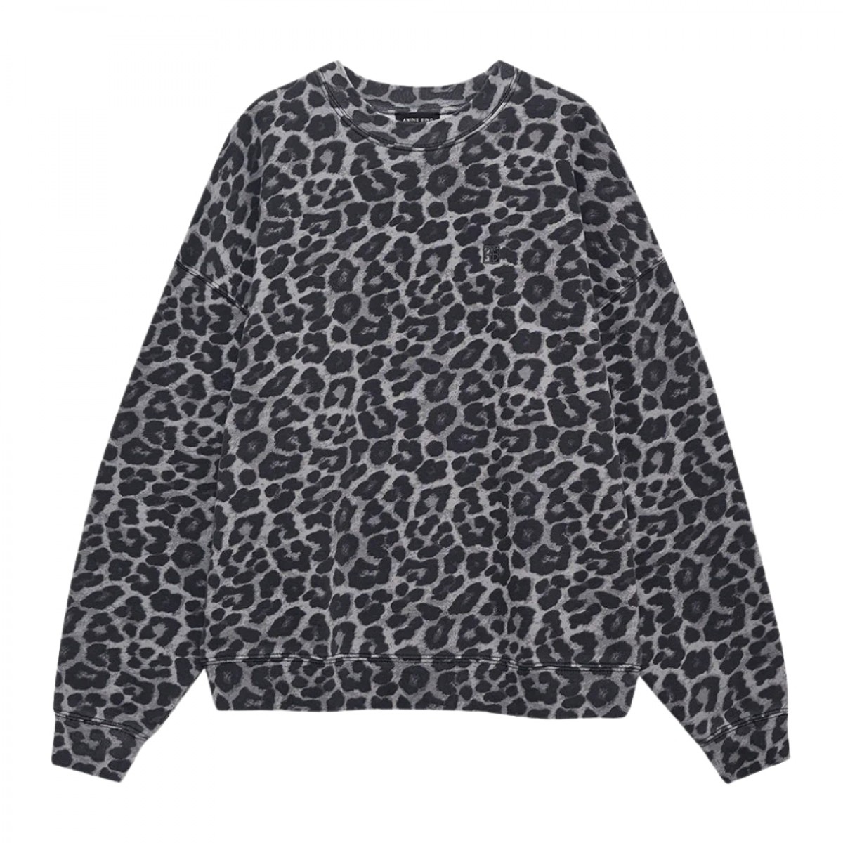 anine bing miles sweatshirt leopard - grey leopard