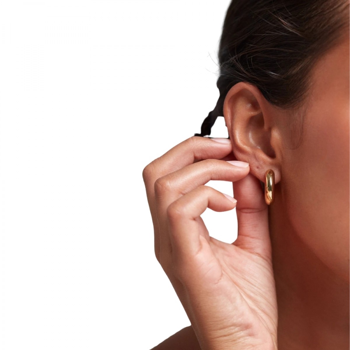 anni lu the big o hoop - gold - model front