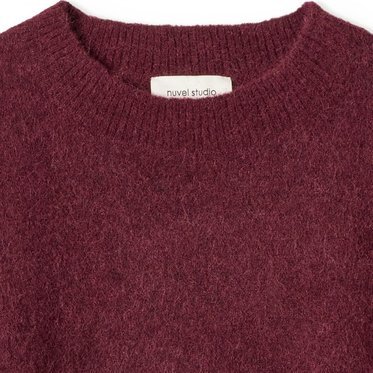 pullover oversize knit - burgundy - hals