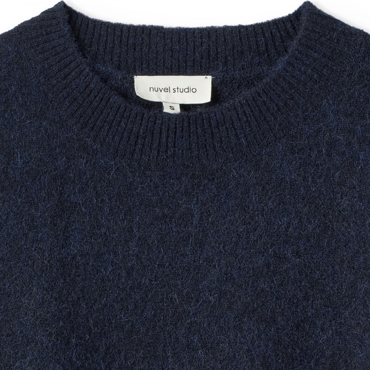 pullover oversize knit - navy - hals