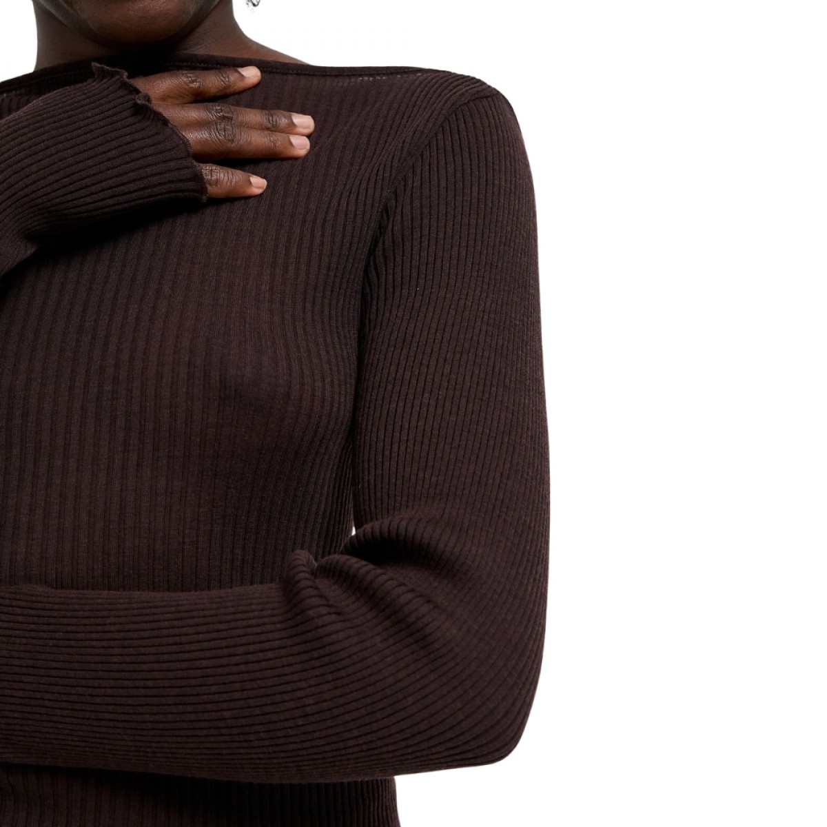 elegante blouse - dark brown - look