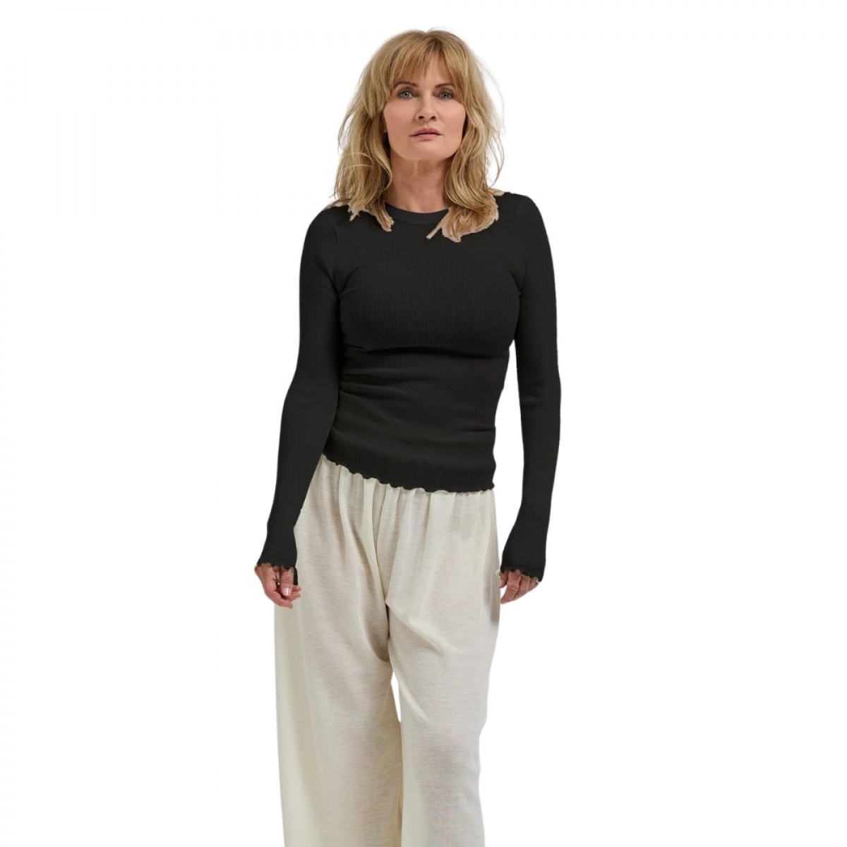 wooly long sleeve - black - front