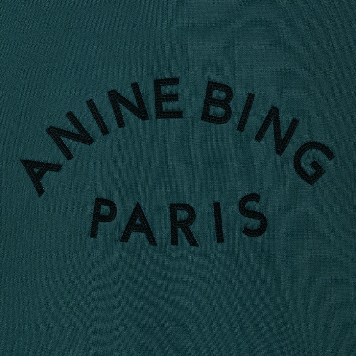 anine bing harvey sweatshirt paris - dark teal - logo