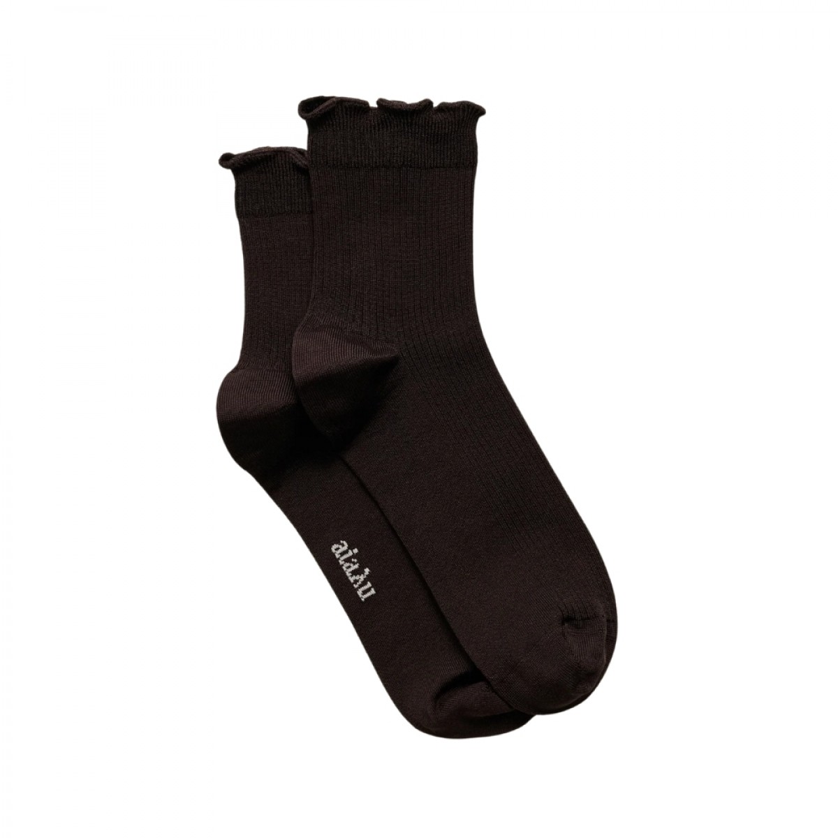 aiayu cotton frill sock - chocolate - par