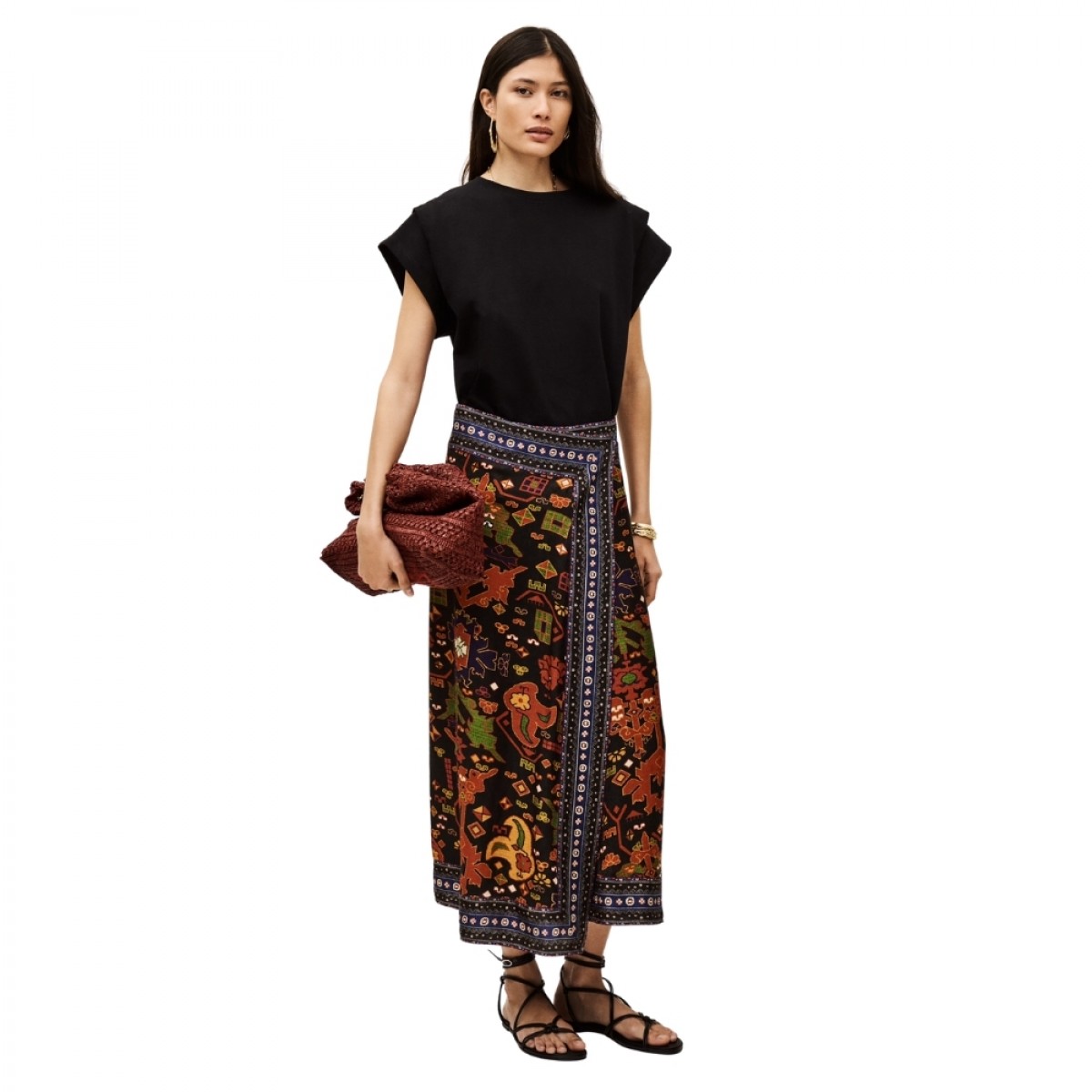 ba&sh t-shirt pio - black - model look