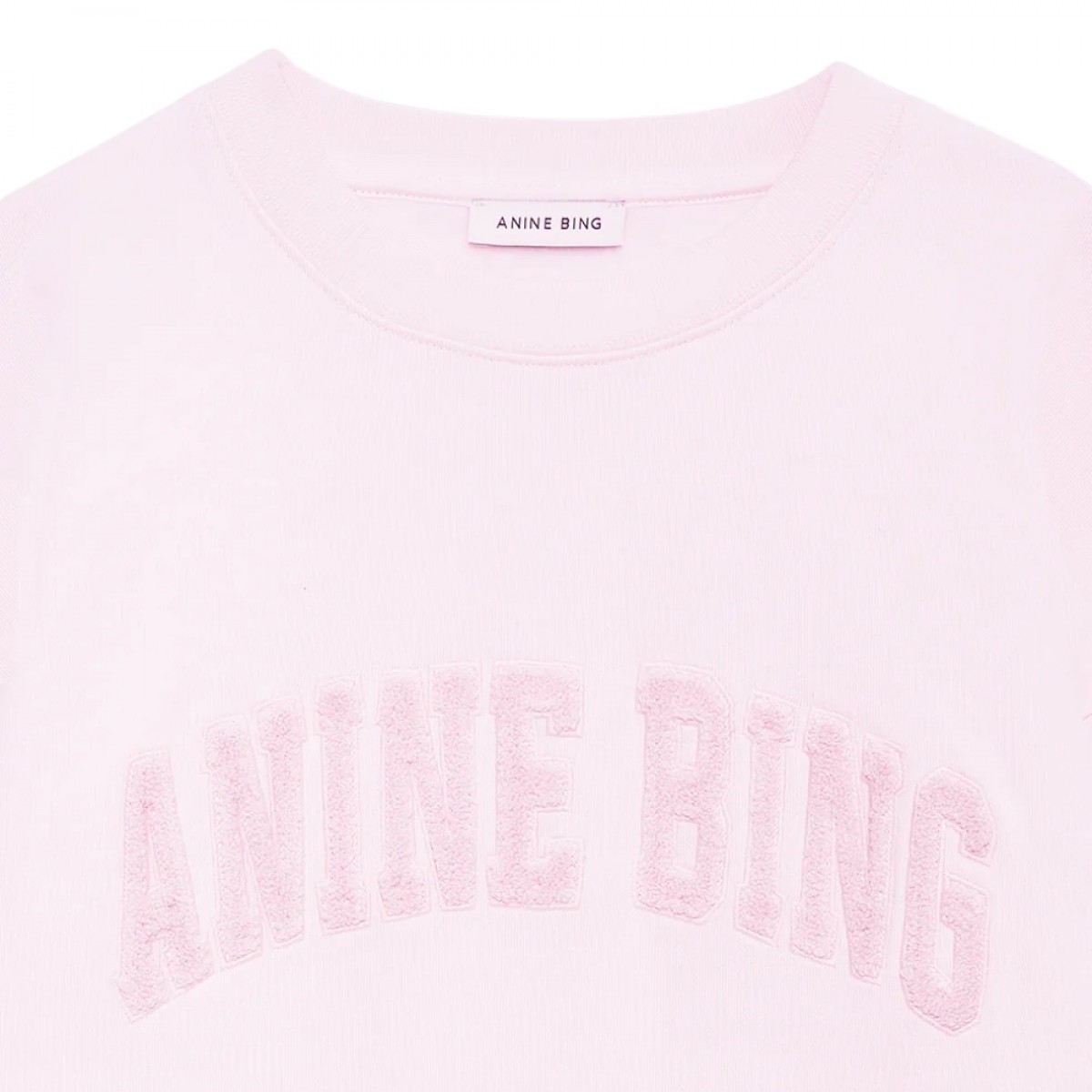 anine bing spencer sweatshirt - powder pink - logo