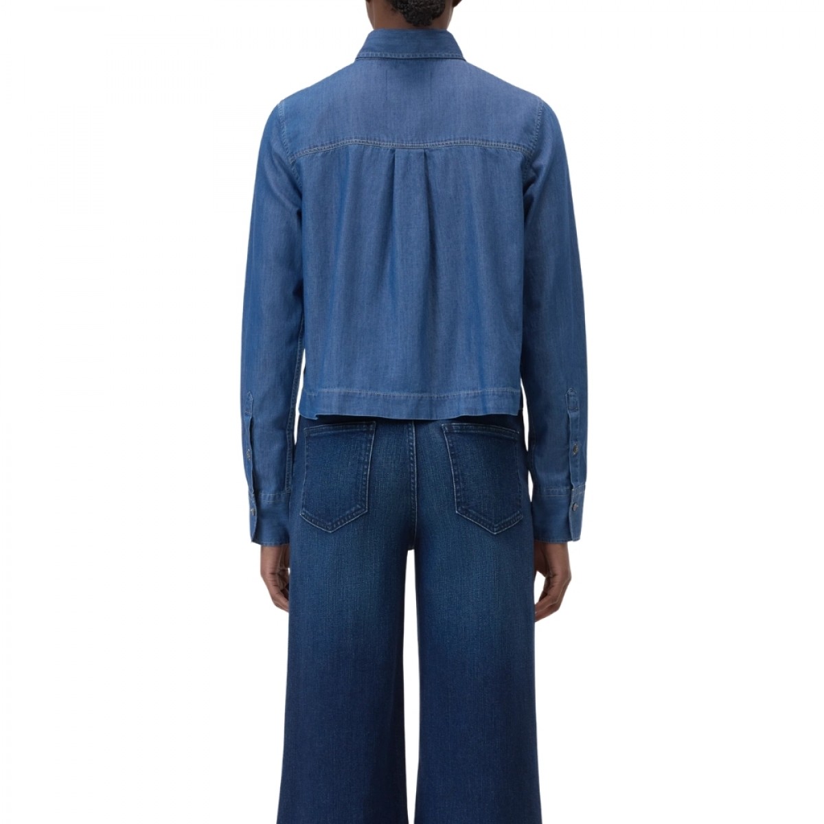 closed cropped classic shirt - dark blue - ryg