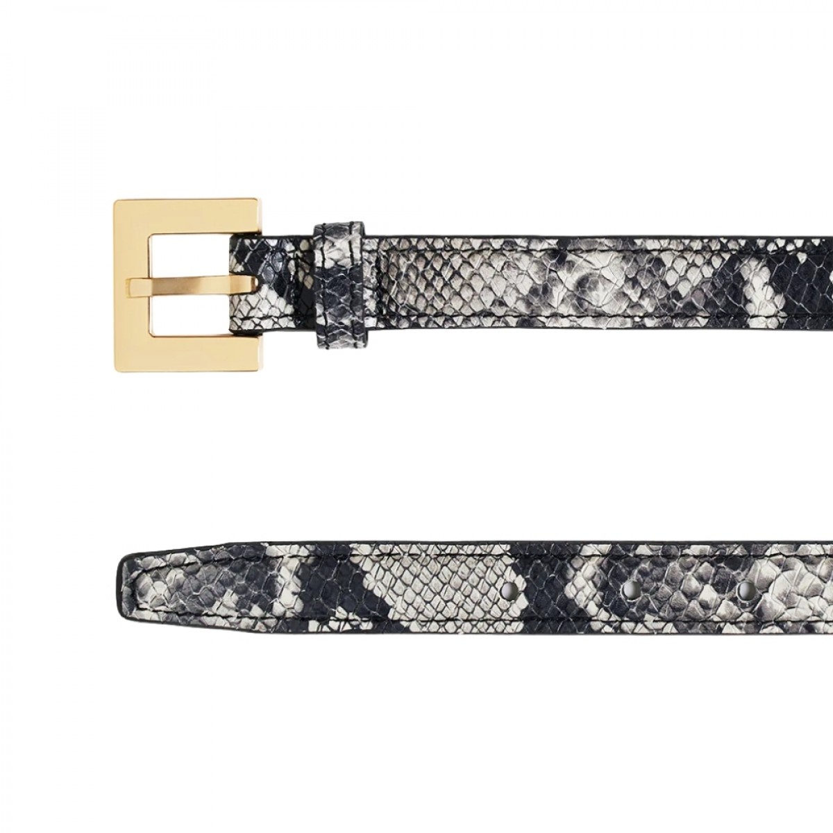 anine bing nicola belt - black and white snake - spænde