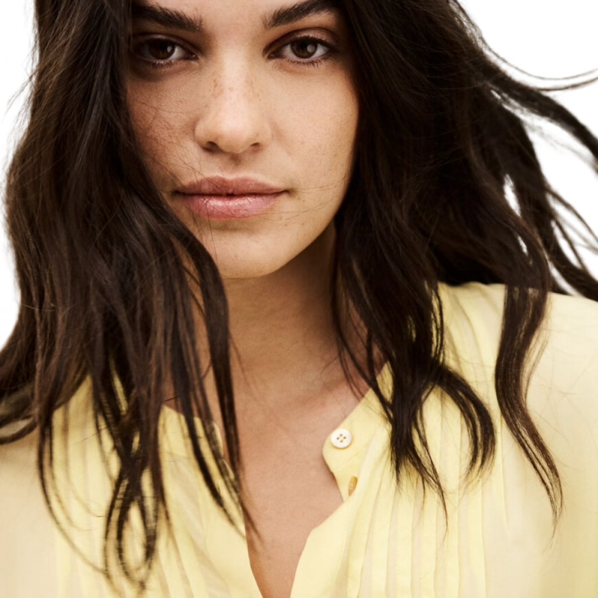 ba&sh shirt barna - vanilla - hals 