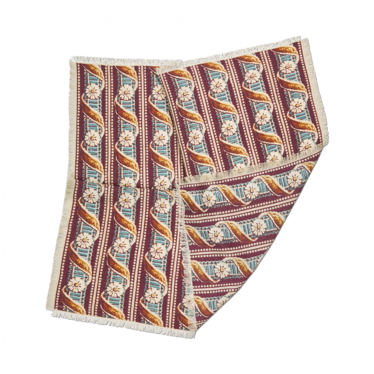 wool small gabby scarf - bordeaux - look