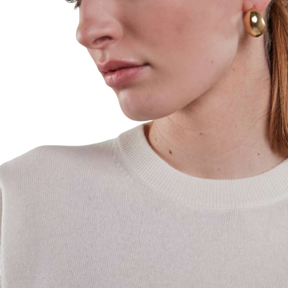 janet short sleeve knit - off white - hals 