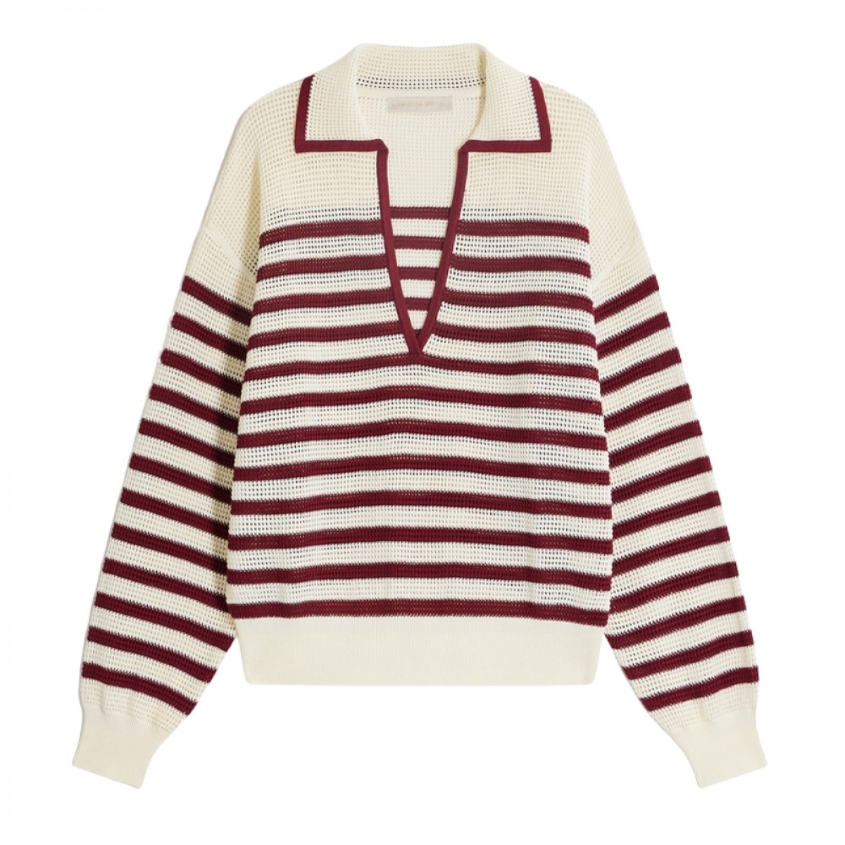 granville sweater - ivoire/rouge - front