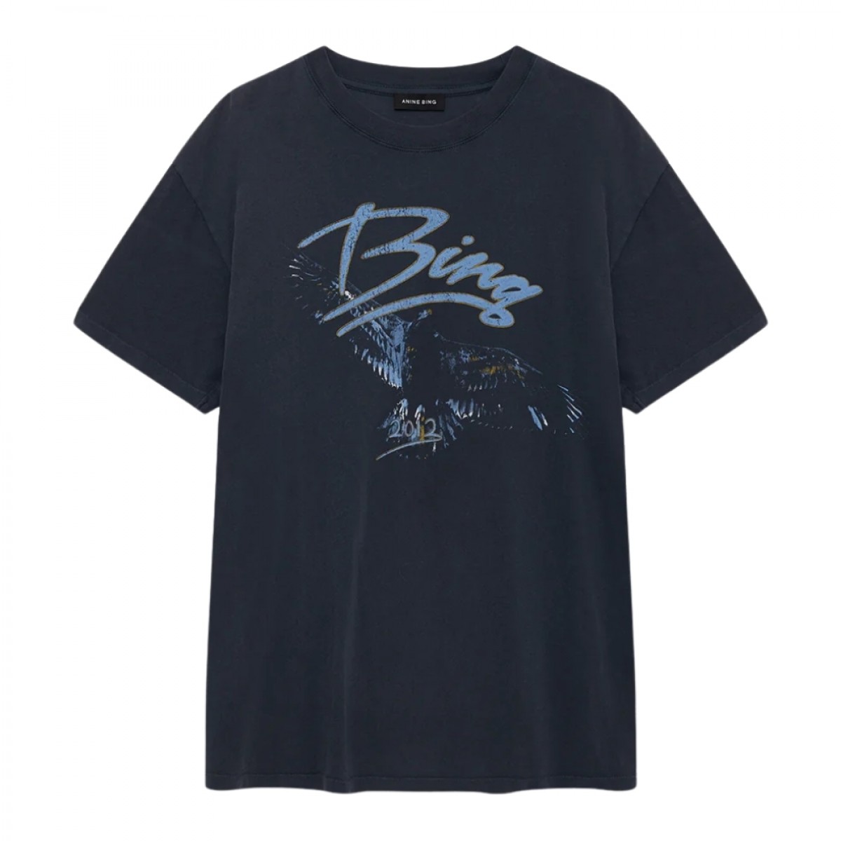 anine bing kent tee eagle - vintage black - front