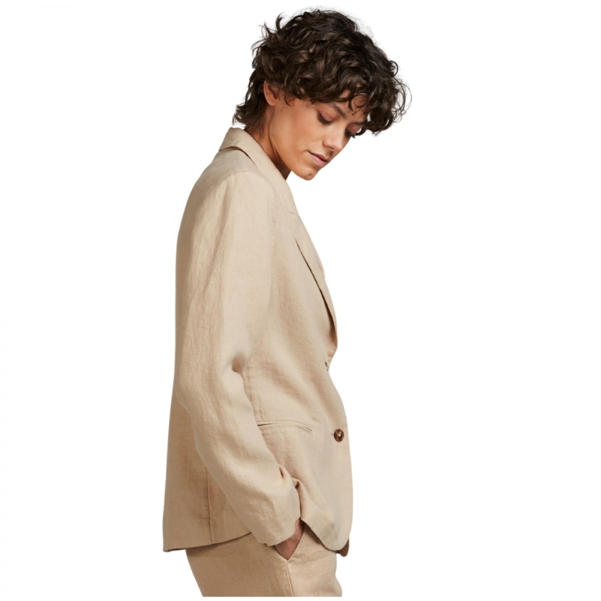 linnea blazer linen - beige - fra siden 