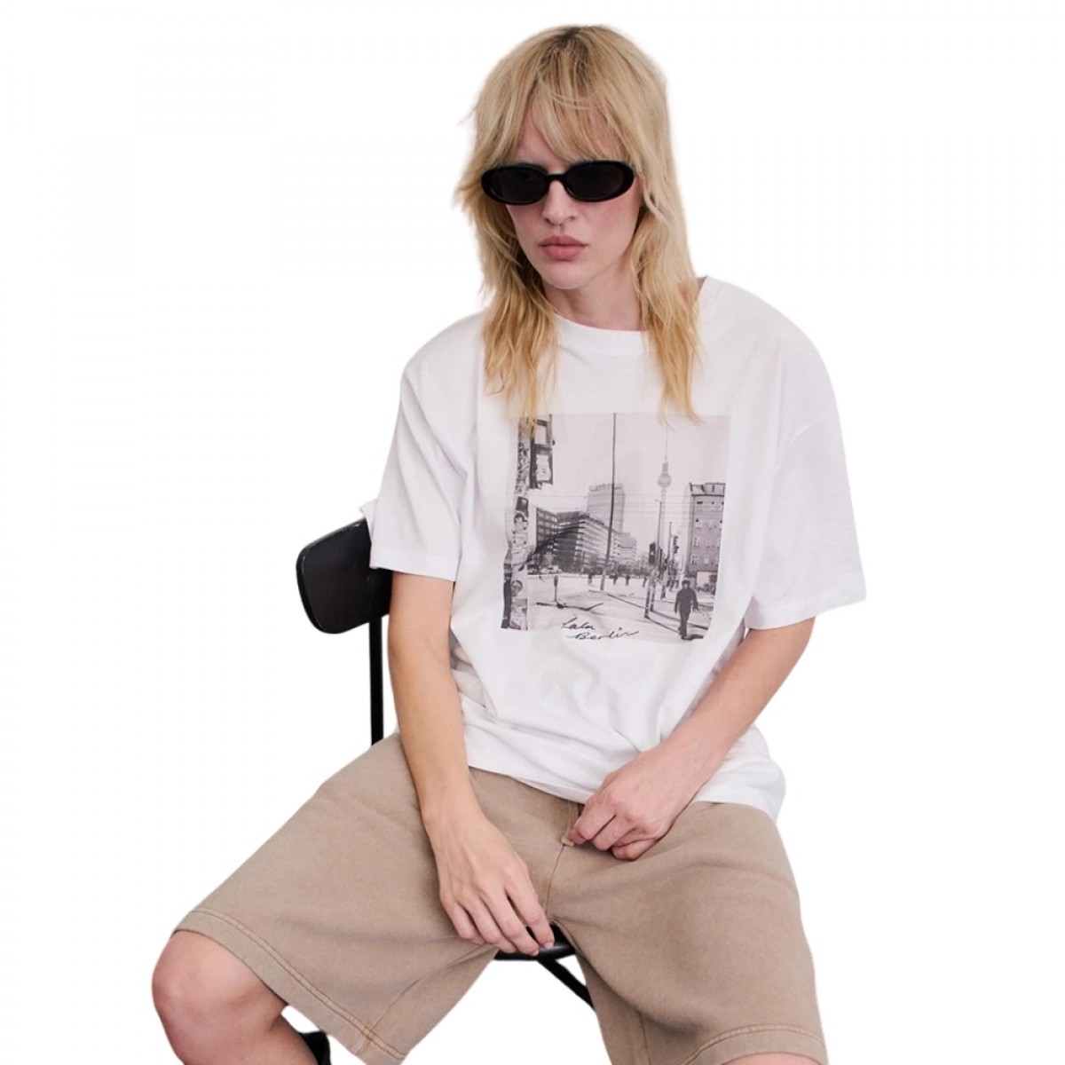 t-shirt berlin cotton photo print - white