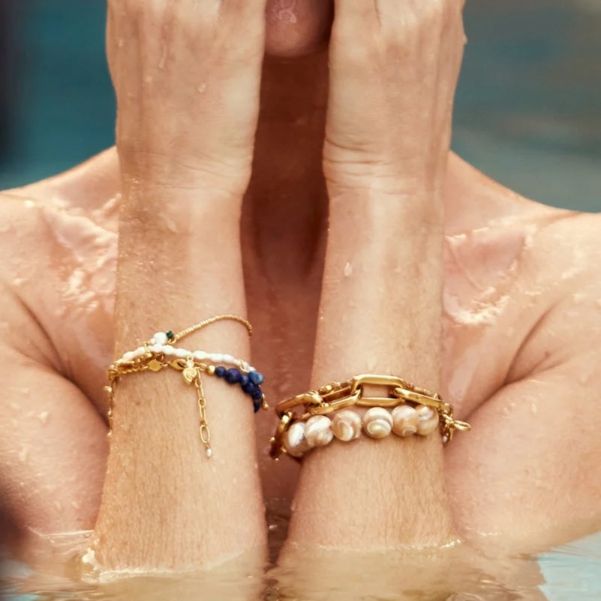 anni lu jetset gems bracelet - cream - look