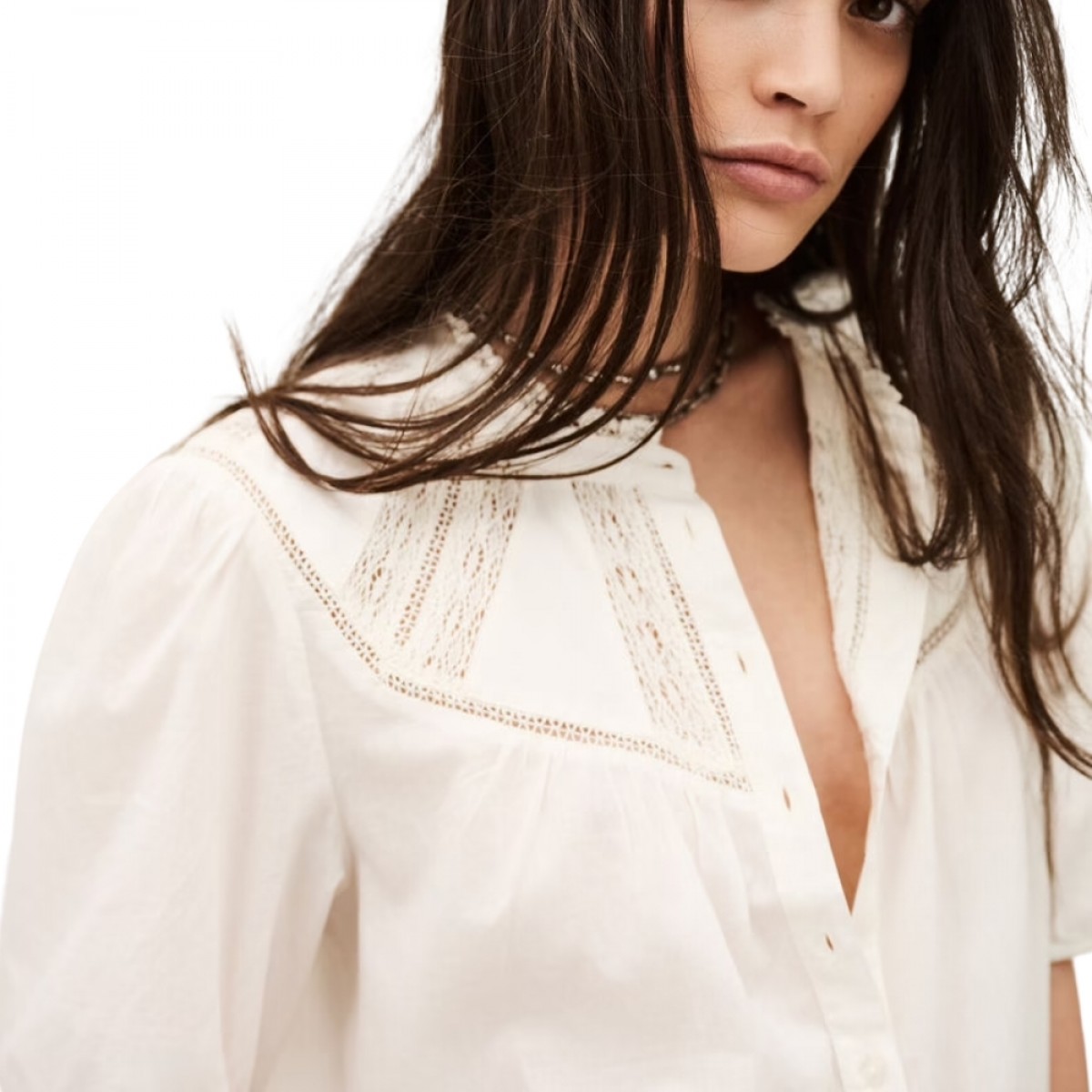 blouse nella - ecru - model look