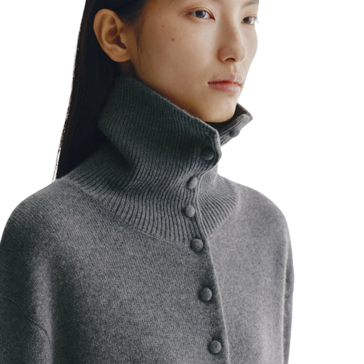 lisa yang denie cardigan - graphite - hals 