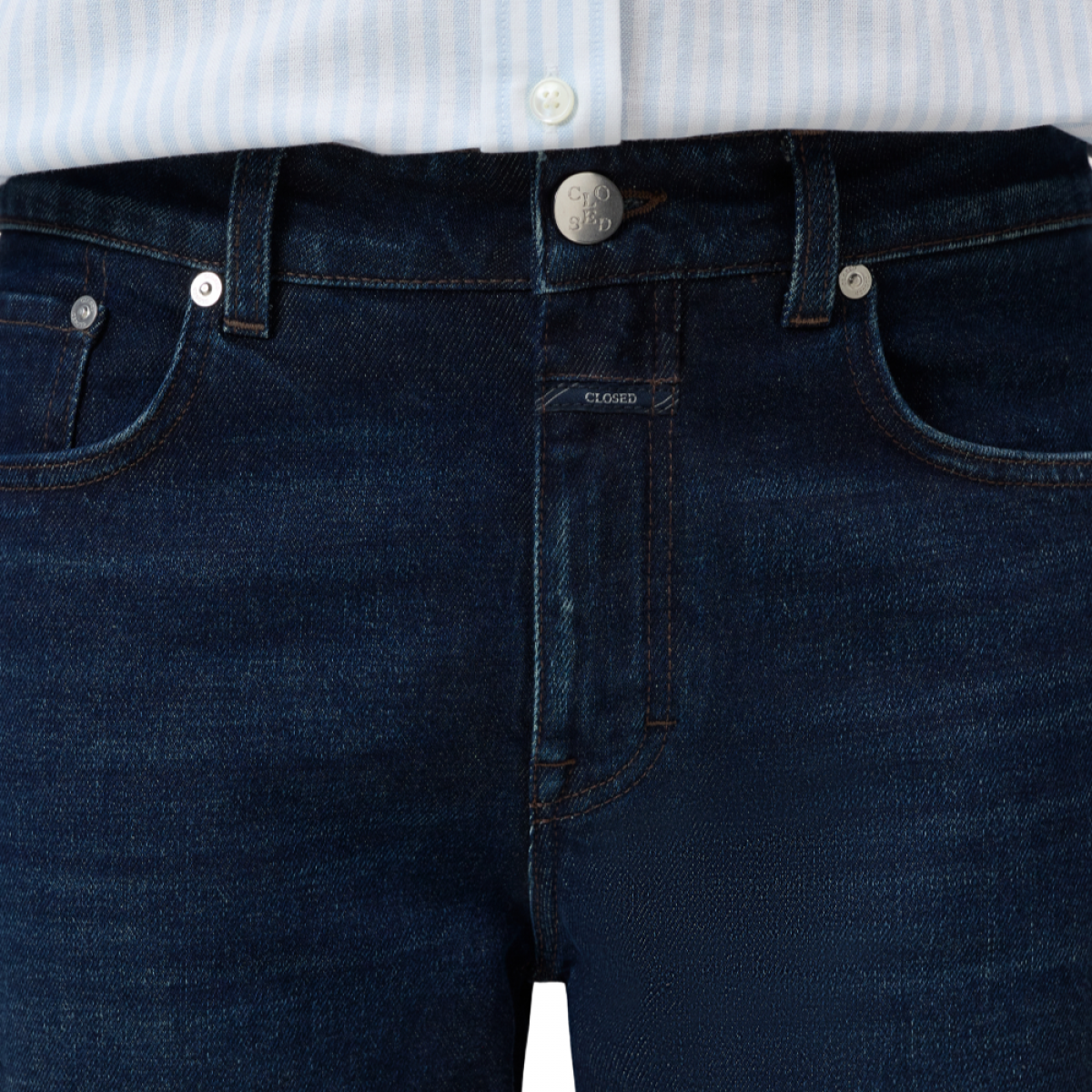 closed milo jeans - dark blue - logo