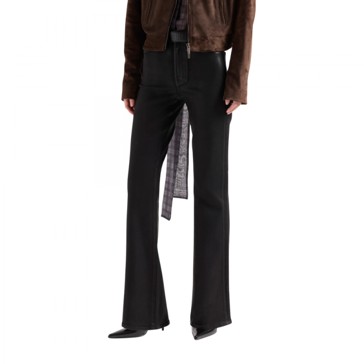 the leggy bootcut coated - black - look