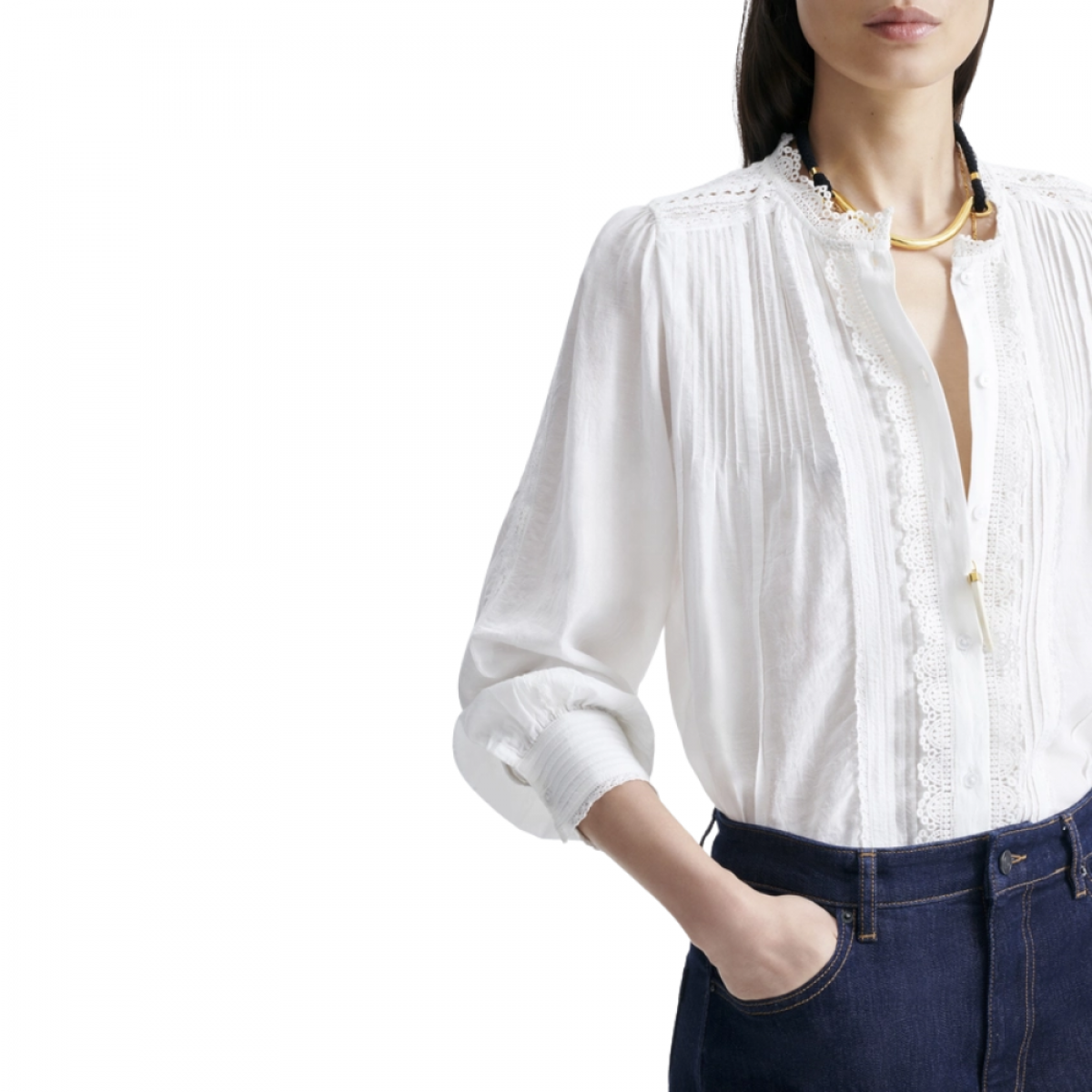 gedi shirt blanc - off white - hals 