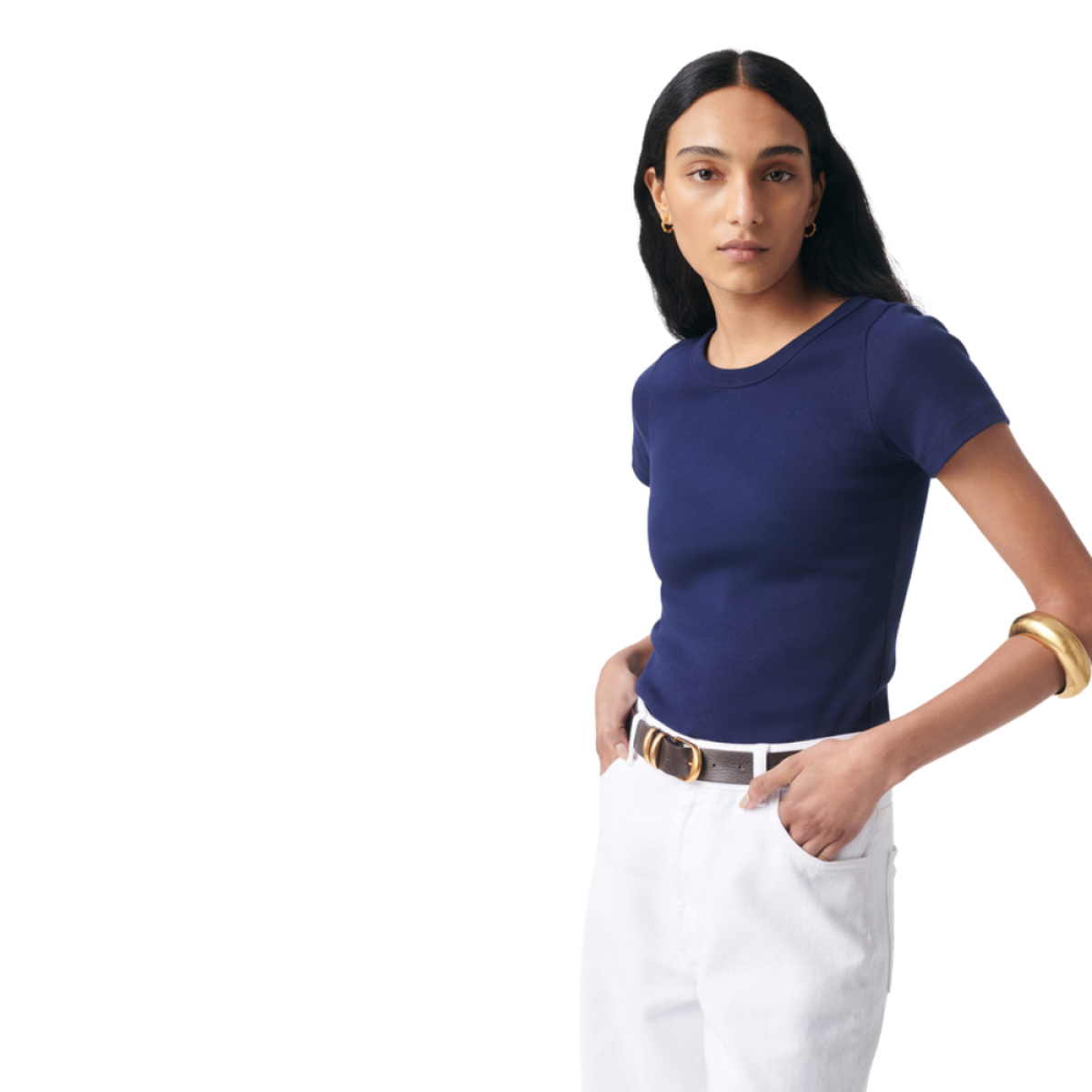glendon t-shirt - navy - model front