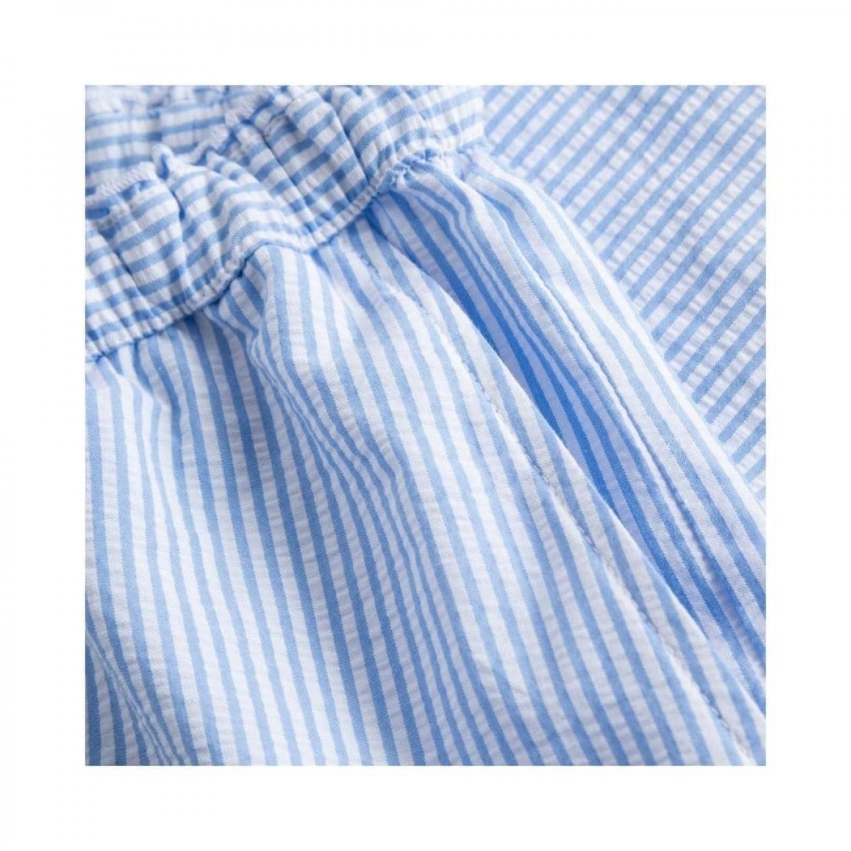panola shorts - light blue / white stripe - lomme detalje