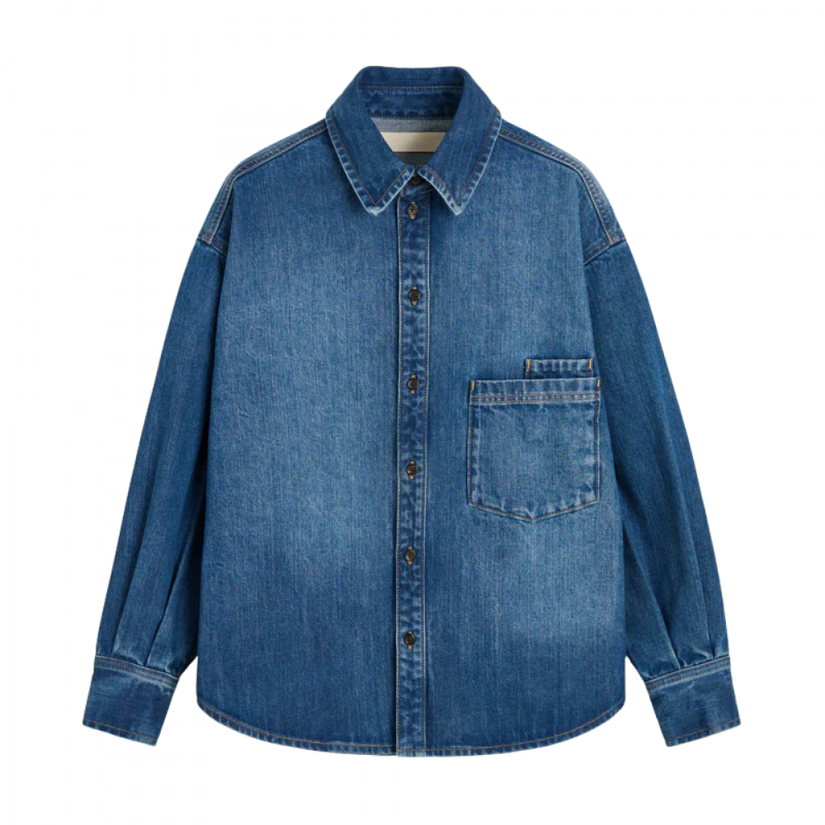 aiayu casy shirt denim - worn blue - front