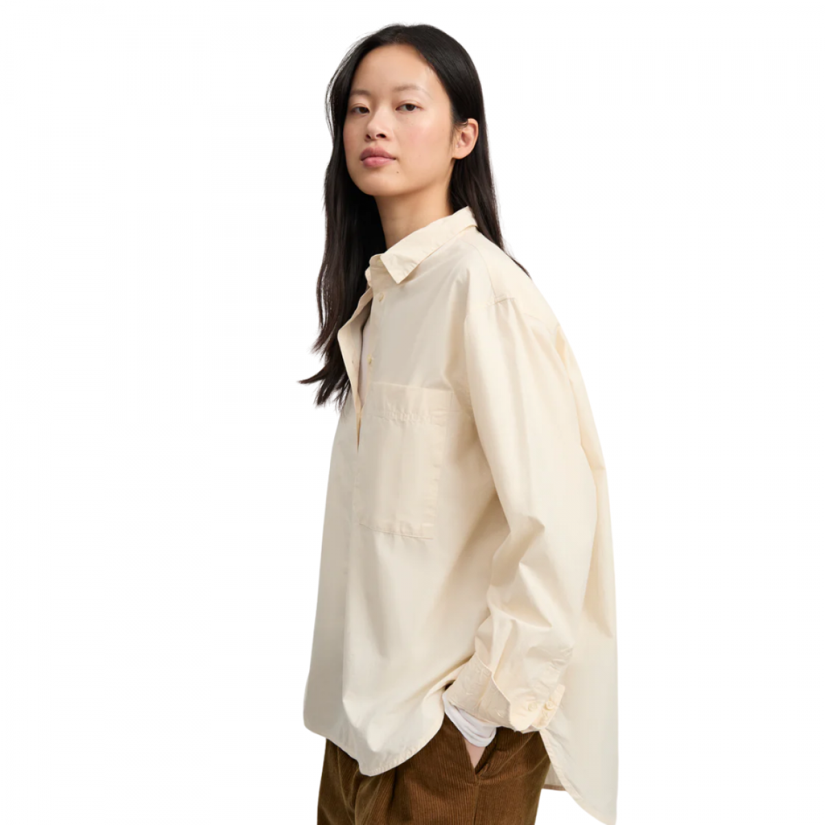 lynette shirt - pure ecru - fra siden 