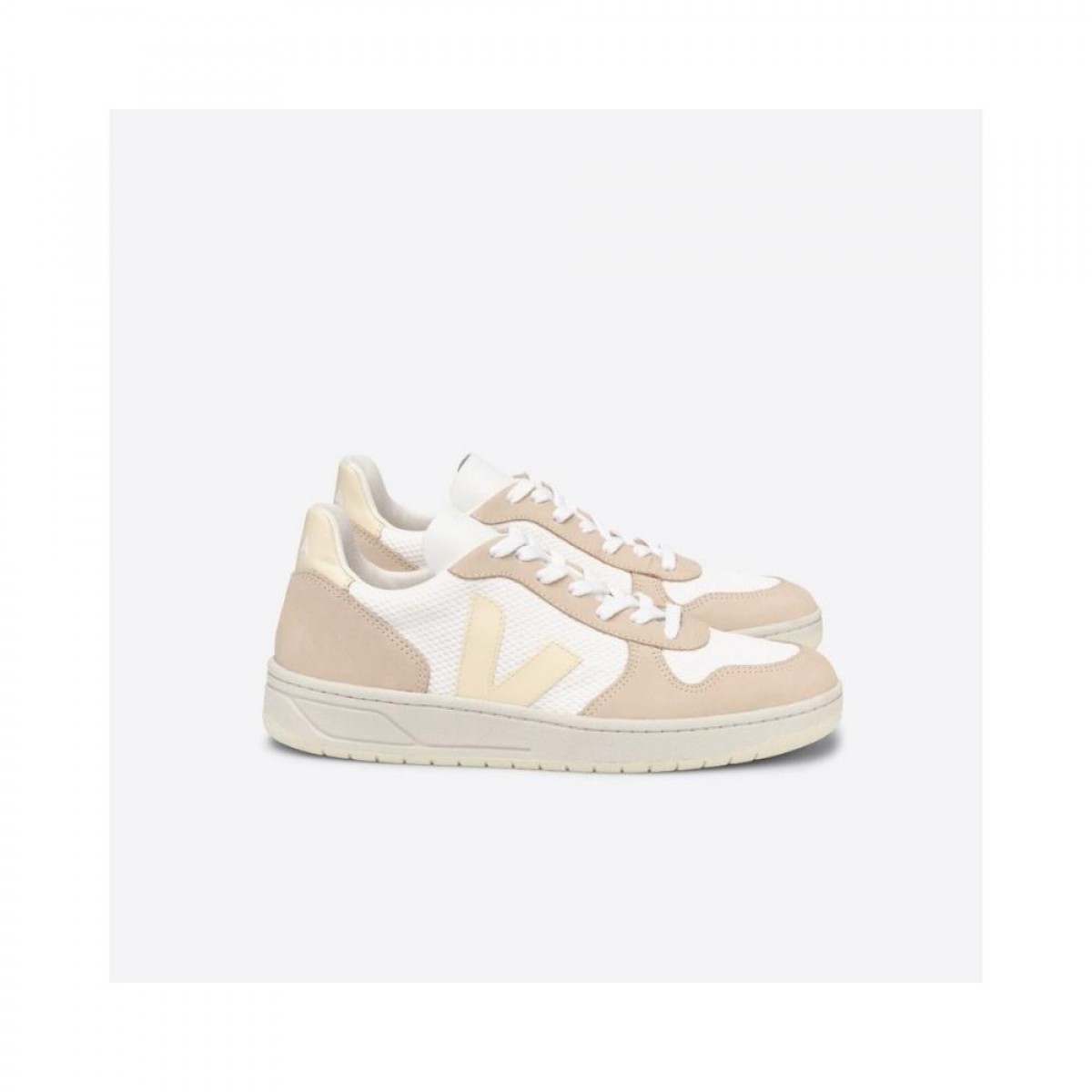 v-10 sneakers - white butter almond - front