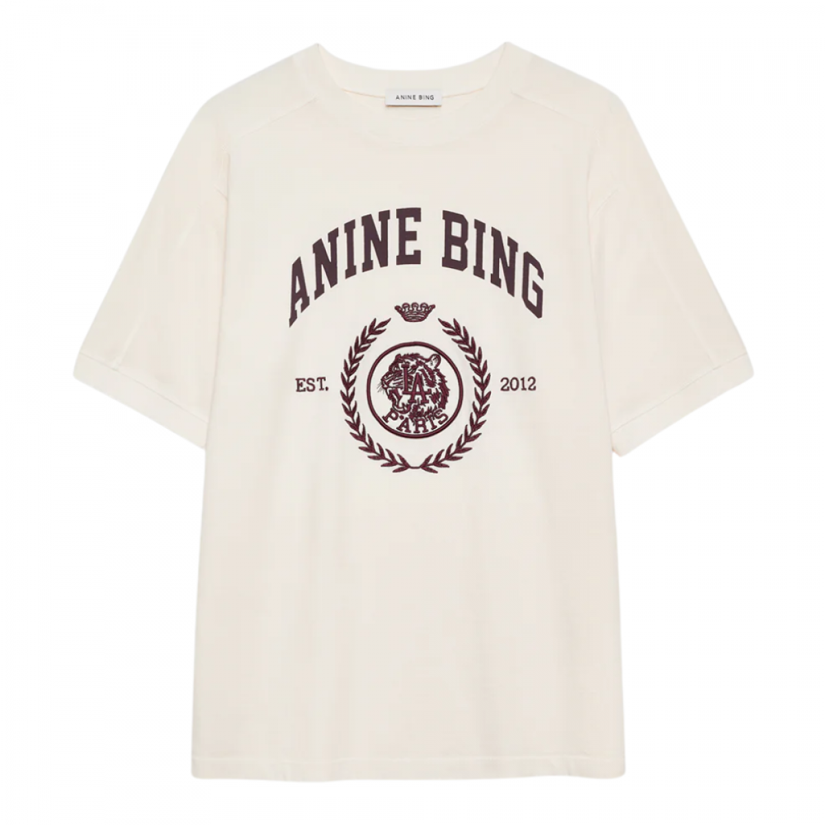 anine bing jaylin tee collegiate - cream - front