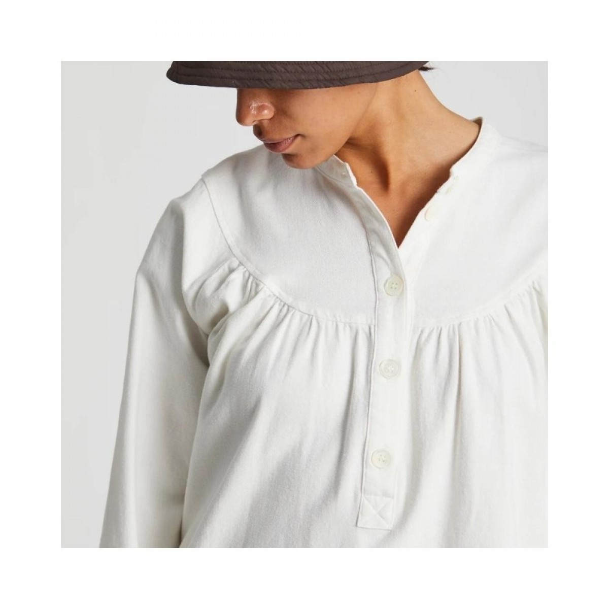 olivia cotton shirt - ecru - krave 