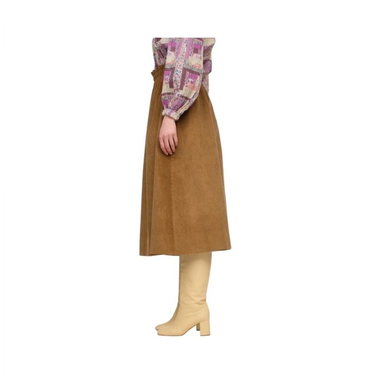 charlee corduroy skirt - coffee - model side