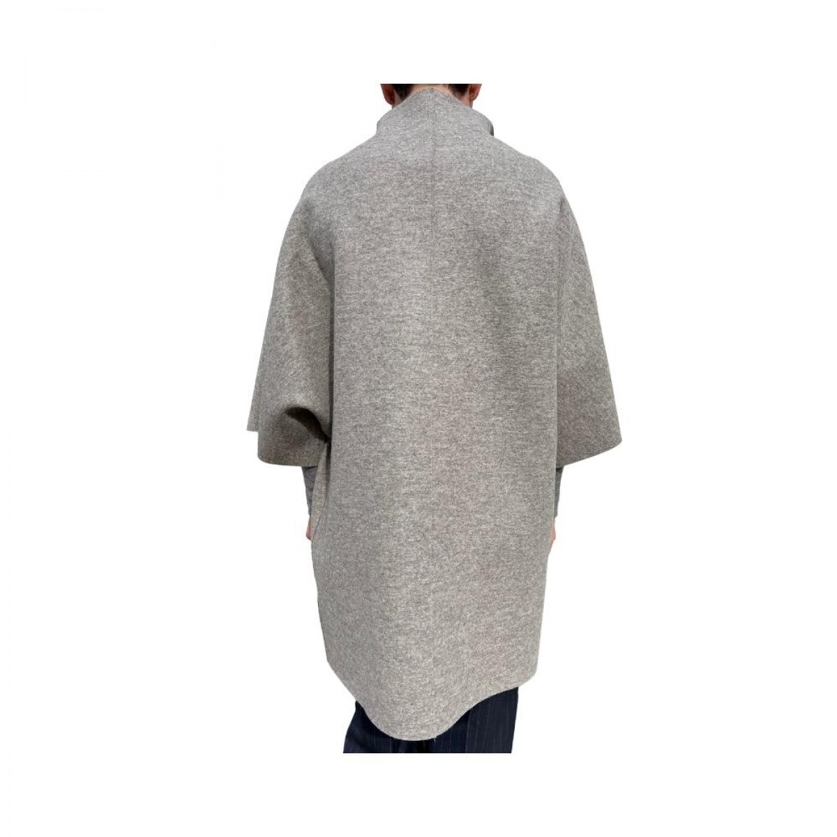 kimono mantle pressed wool - natural casha - model bagfra